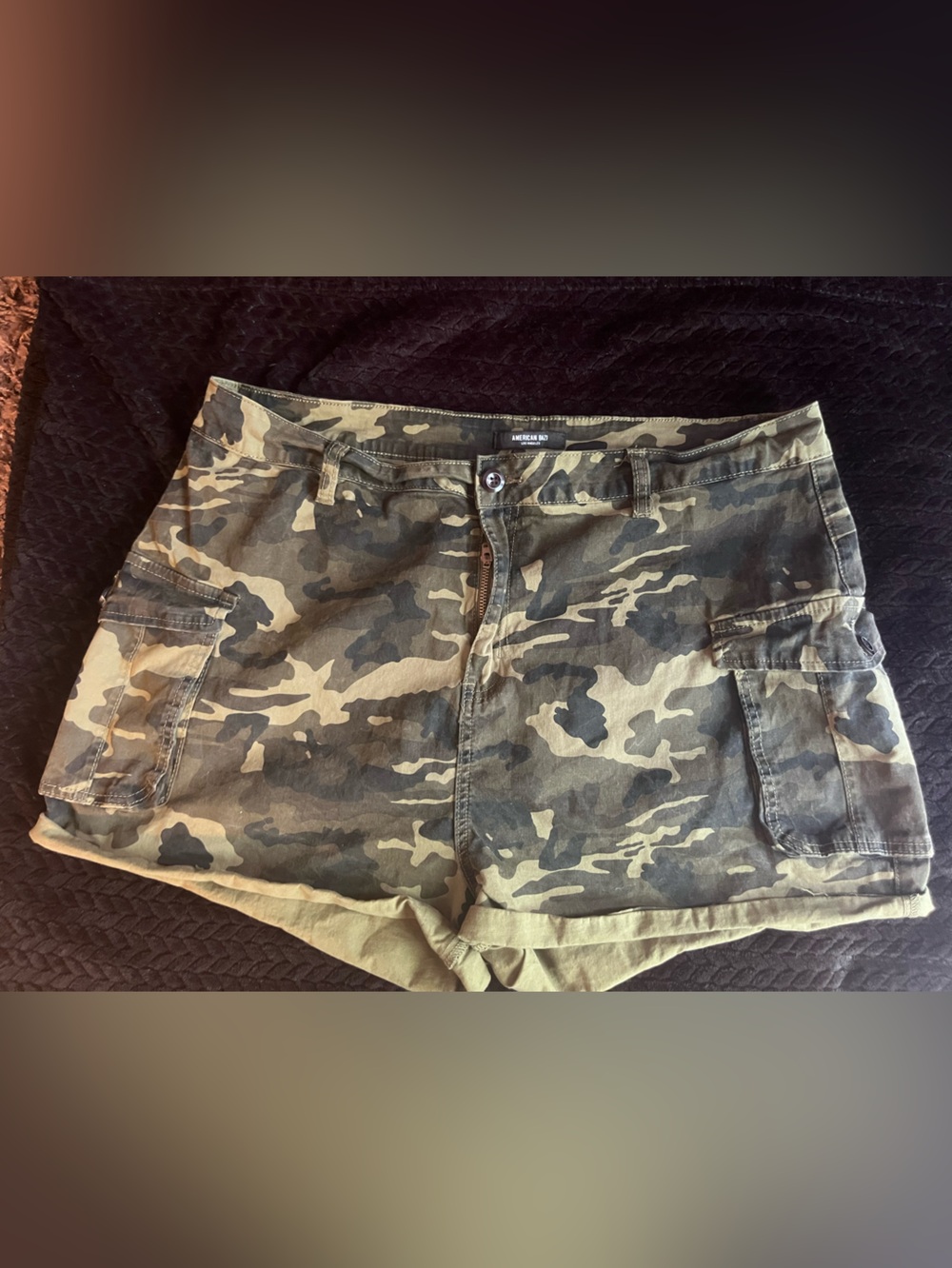 American Bazi Camo Cargo Shorts - Olive Green, Brown